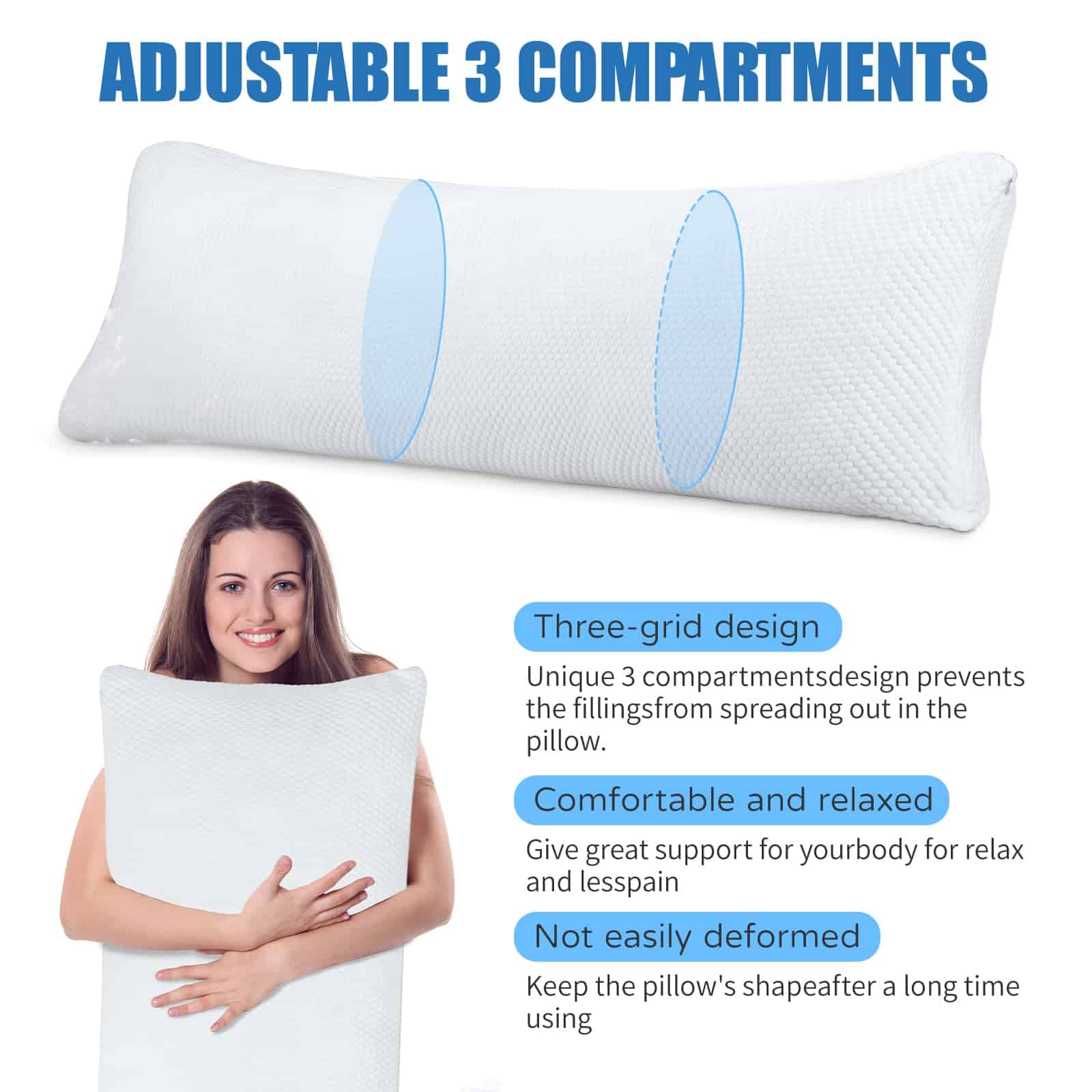 Almohada de Cuerpo de Látex Ajustable Premium Talatex, - Imagen 4