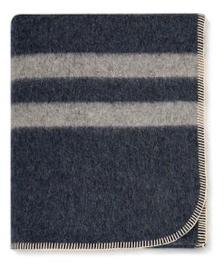 Manta Gruesa de Lana de Alpaca - Manta de Lana -Azul Jean -