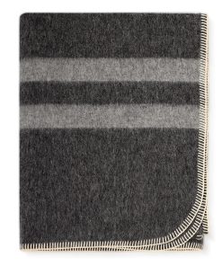 Manta Gruesa de Lana de Alpaca - Manta de Lana -Gris Oscuro