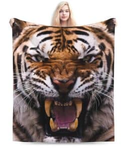 Manta de Tigre de Felpa para Adultos Niñas Niños Suave