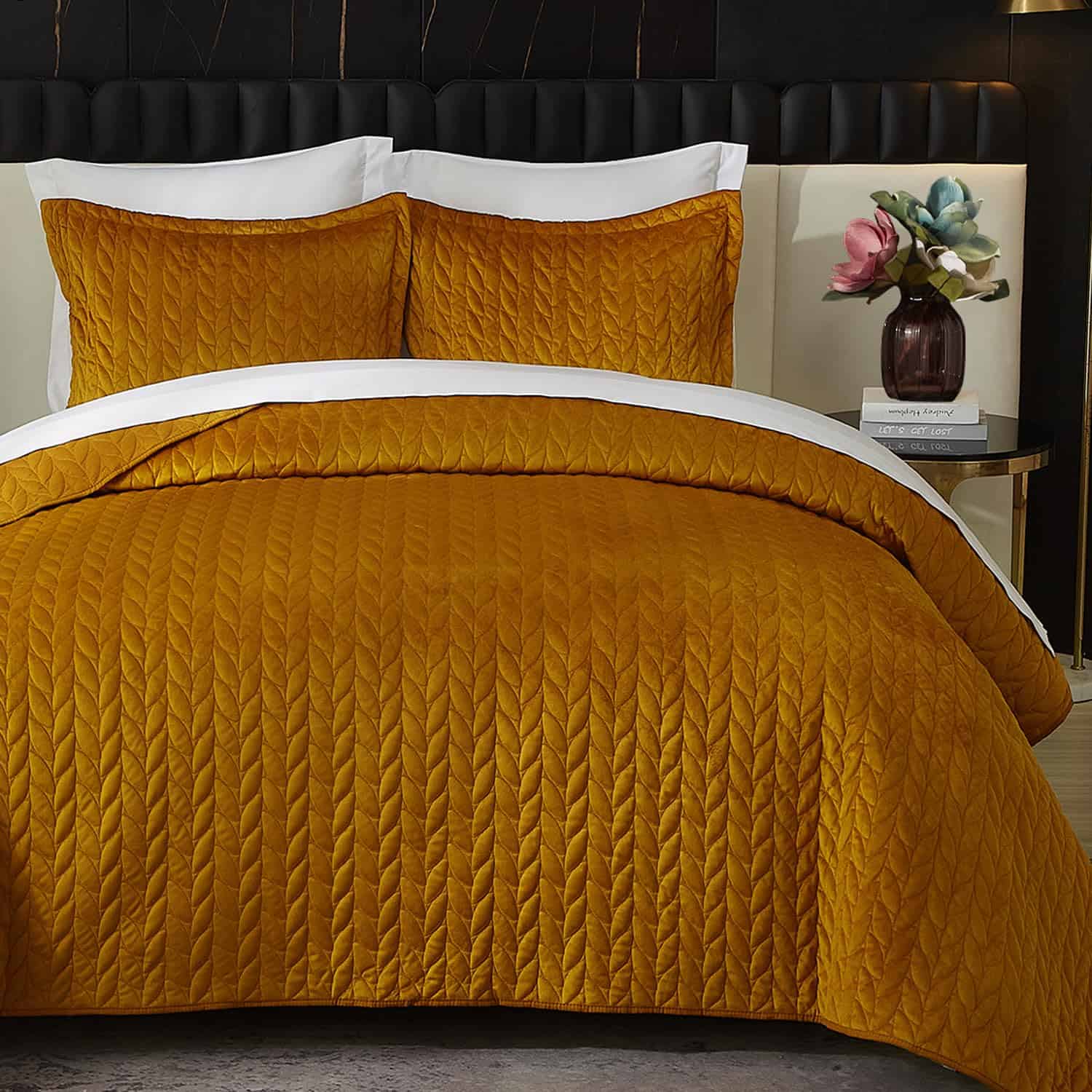 Juego de Edredón de Terciopelo Ivellow King Size Ultra