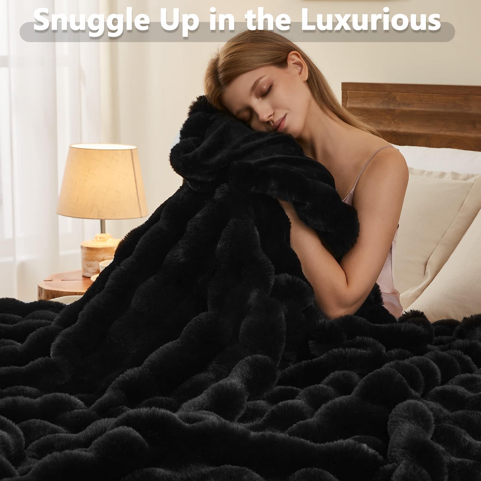 Manta de piel sintética L'AGRATY: 50" x 60" Manta de pelo - Imagen 6