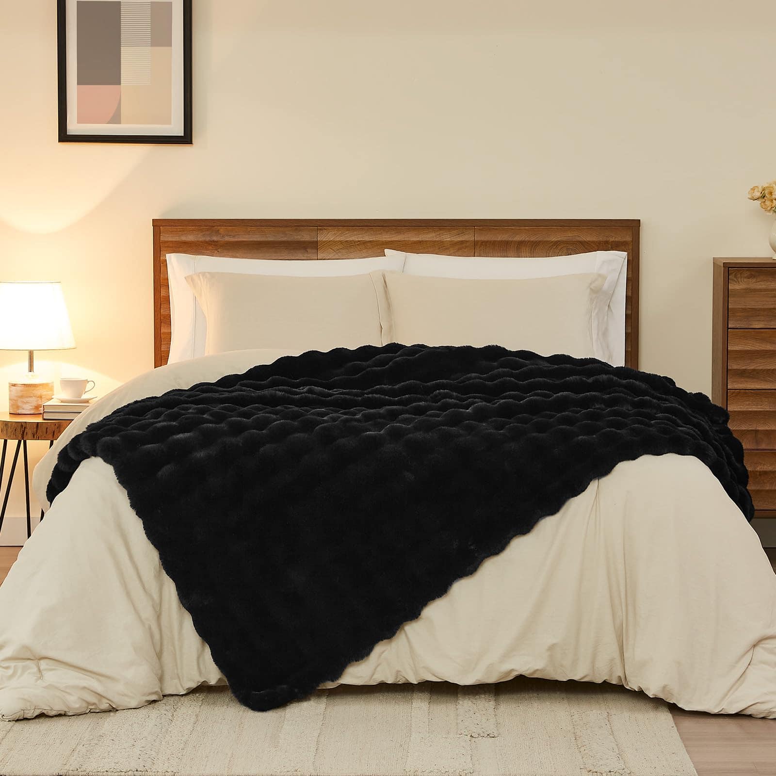 Manta de piel sintética L'AGRATY: 50" x 60" Manta de pelo - Imagen 5