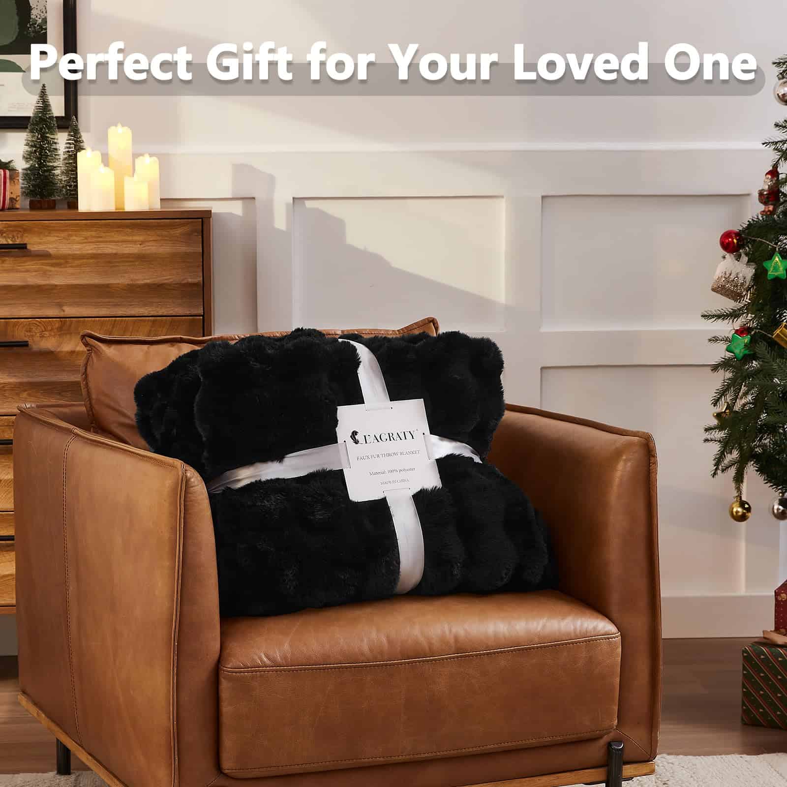 Manta de piel sintética L'AGRATY: 50" x 60" Manta de pelo - Imagen 8