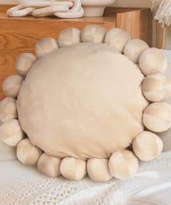 Almohada Redonda Decorativa Boho AELS de 18.5", Cojín de