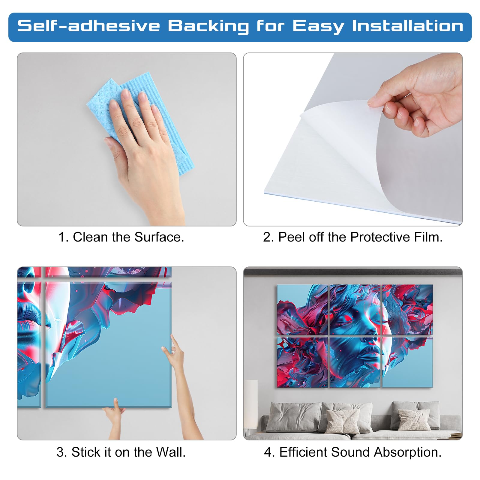 HIRESC 6 Pack Paneles Acústicos de Espuma - Incluido - Imagen 6