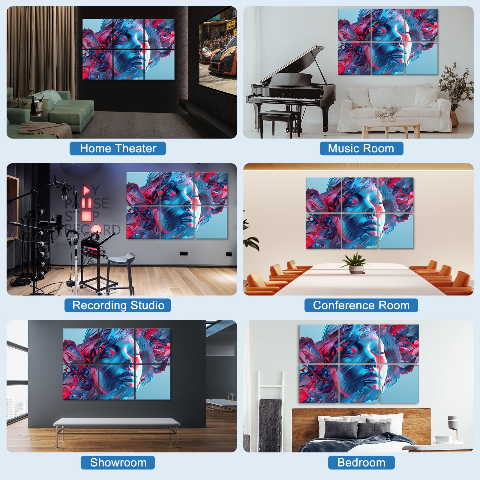 HIRESC 6 Pack Paneles Acústicos de Espuma - Incluido - Imagen 5