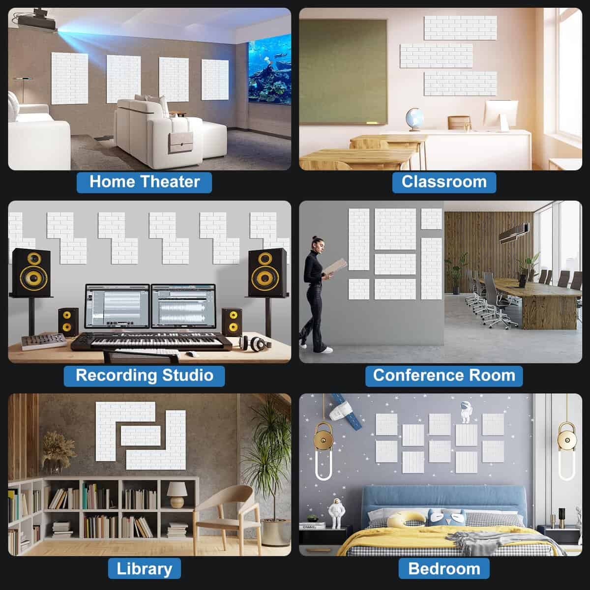 Panel Acústico HIRESC de 12 Piezas Absorbente de Sonido 12 - Imagen 5