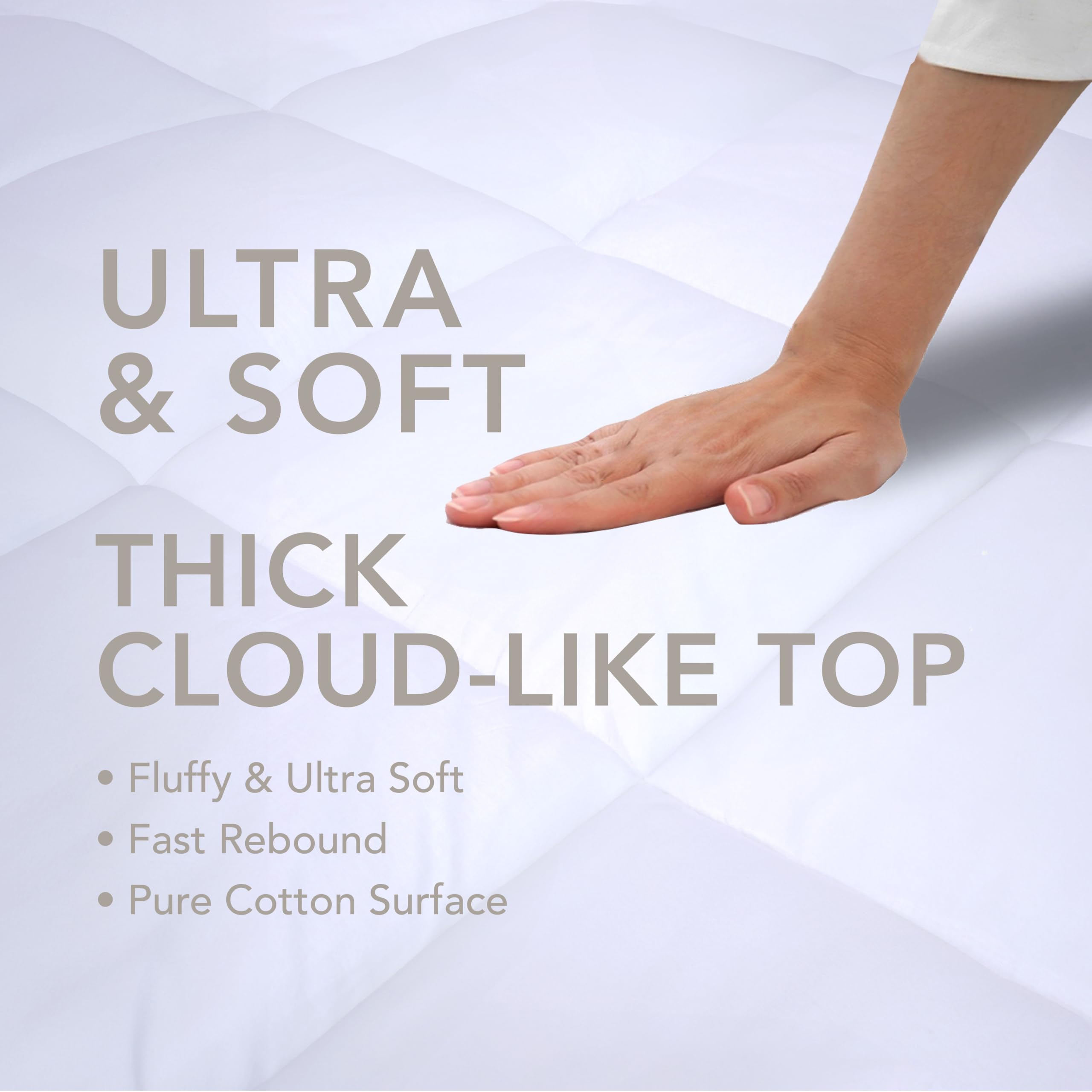 Epitex Cloud Top Colchón Queen Tamaño Topper - Extra Grueso - Imagen 3