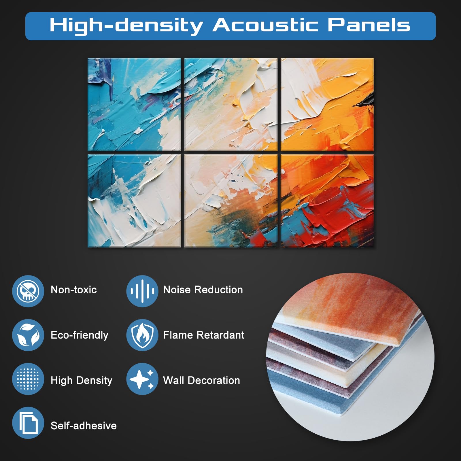 HIRESC 6 Pack Paneles Acústicos de Espuma - Incluido - Imagen 6