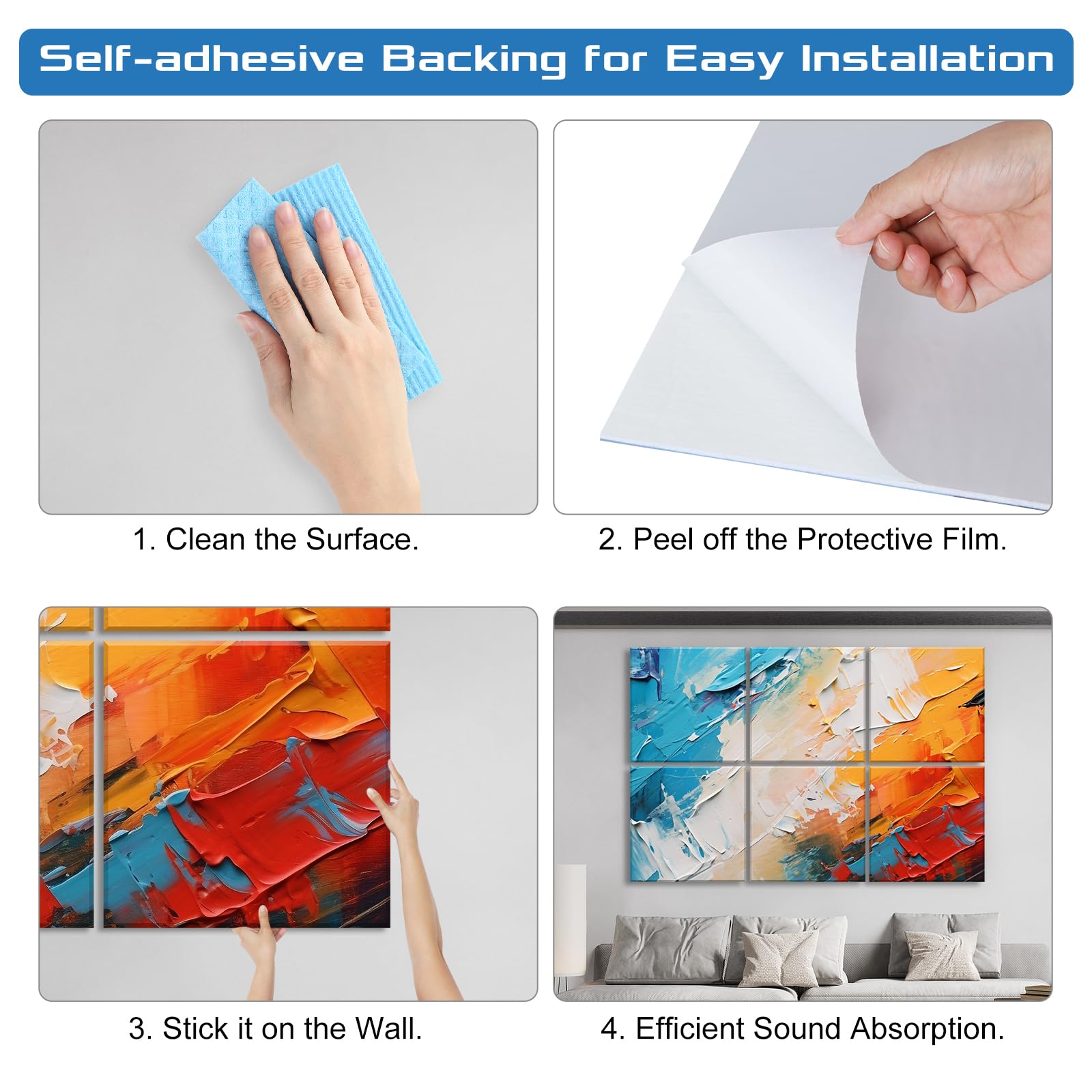 HIRESC 6 Pack Paneles Acústicos de Espuma - Incluido - Imagen 8