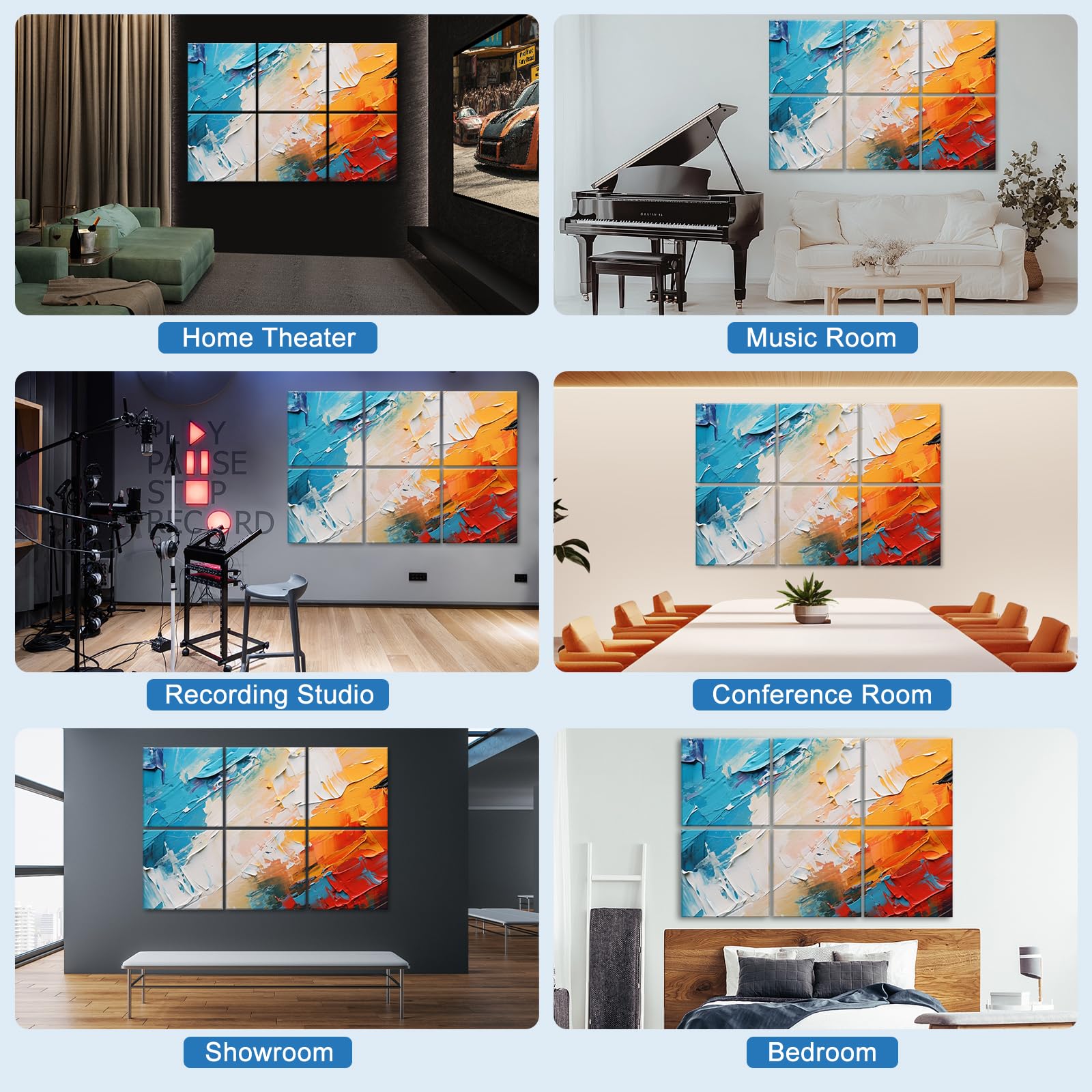 HIRESC 6 Pack Paneles Acústicos de Espuma - Incluido - Imagen 5