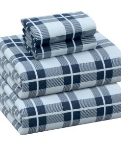 Juego de sábanas de franela RUVANTI tamaño -Cuadros Ilusión