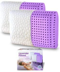 Almohada de Lavanda OMEO Tamaño Estándar 2 Pack, Almohada