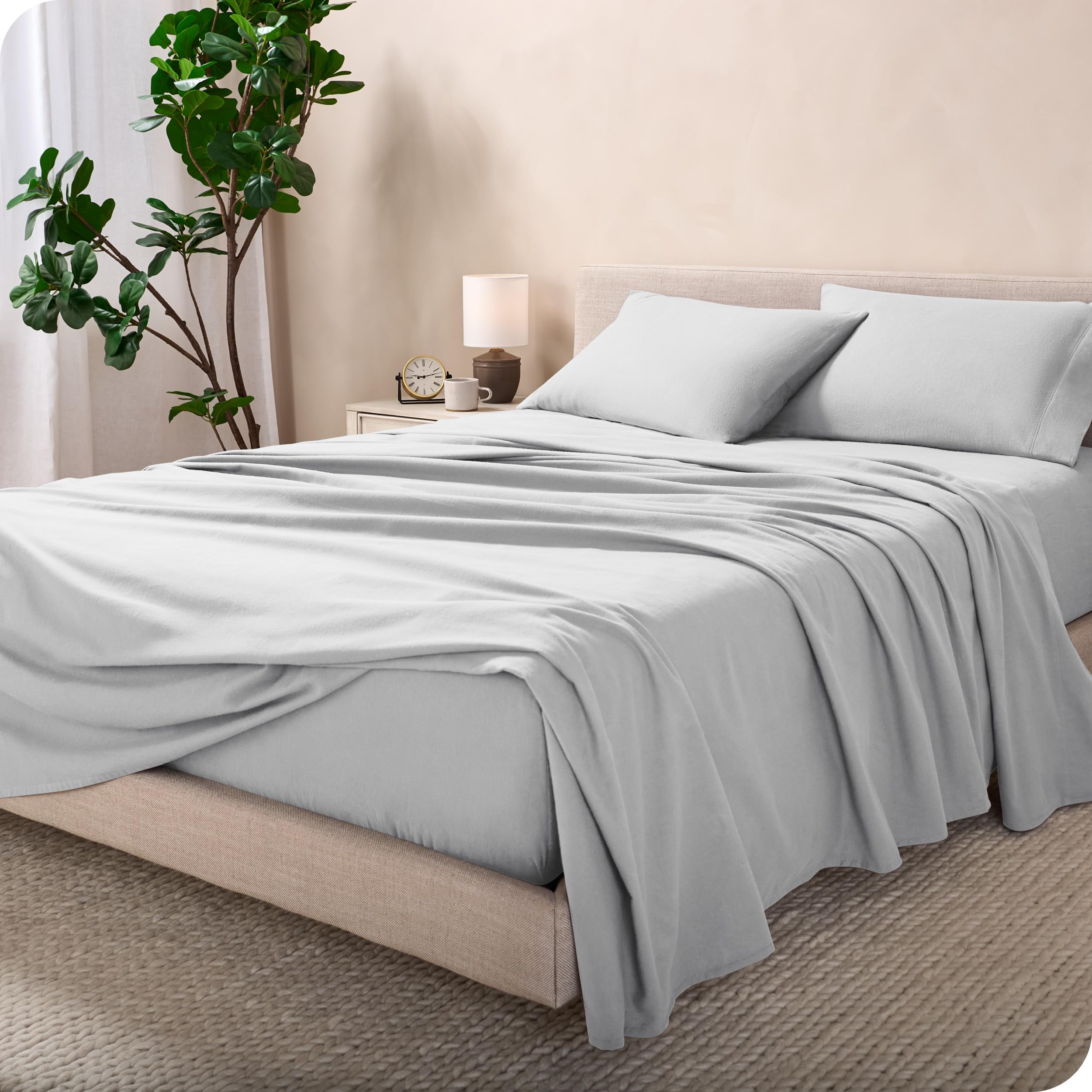 Juego de sábanas de franela Bare Home 100% algodón, suave