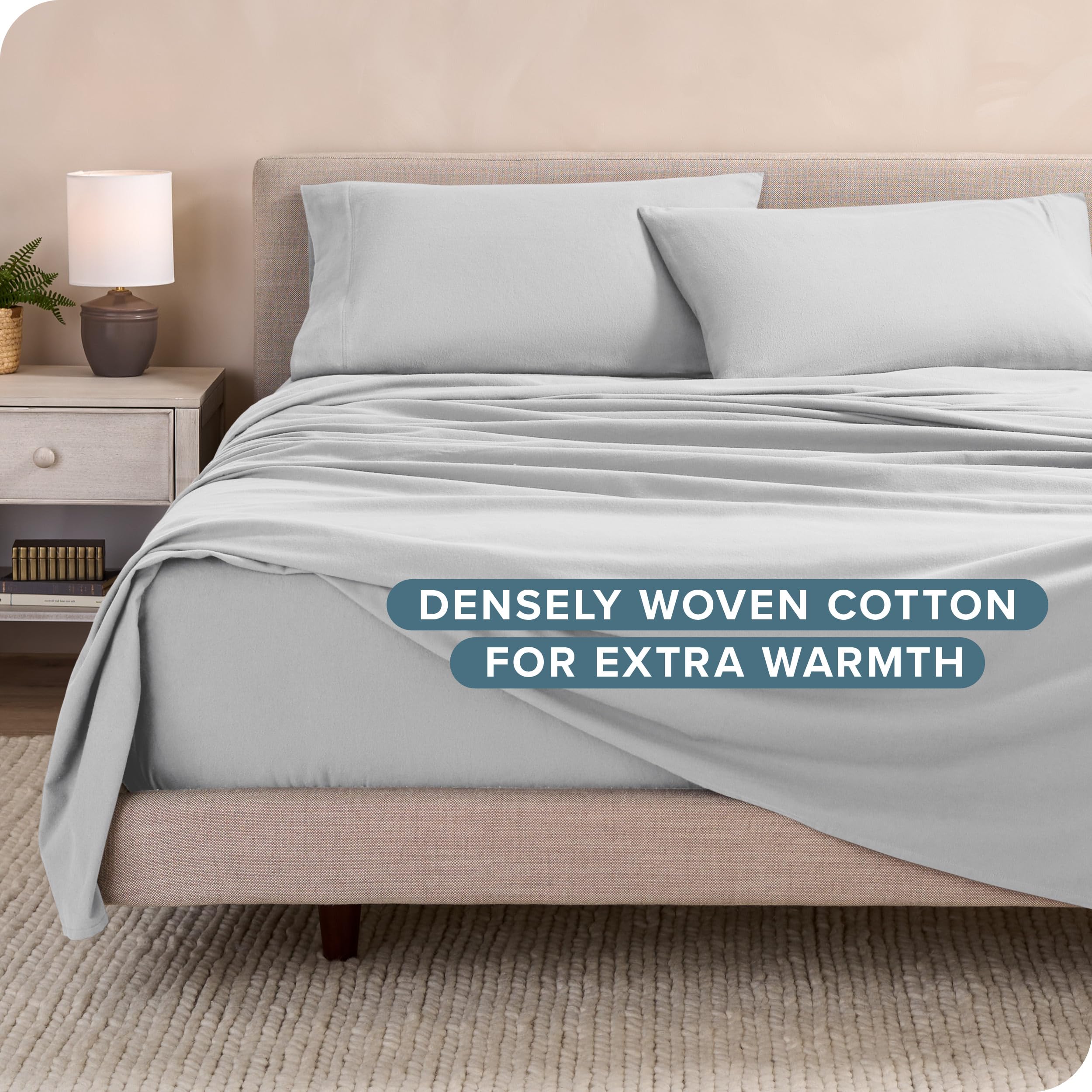 Juego de sábanas de franela Bare Home 100% algodón, suave - Imagen 6