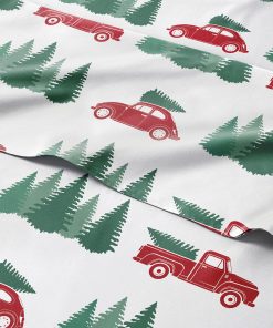Juego de sábanas Queen Christmas Trucks - Set de lino