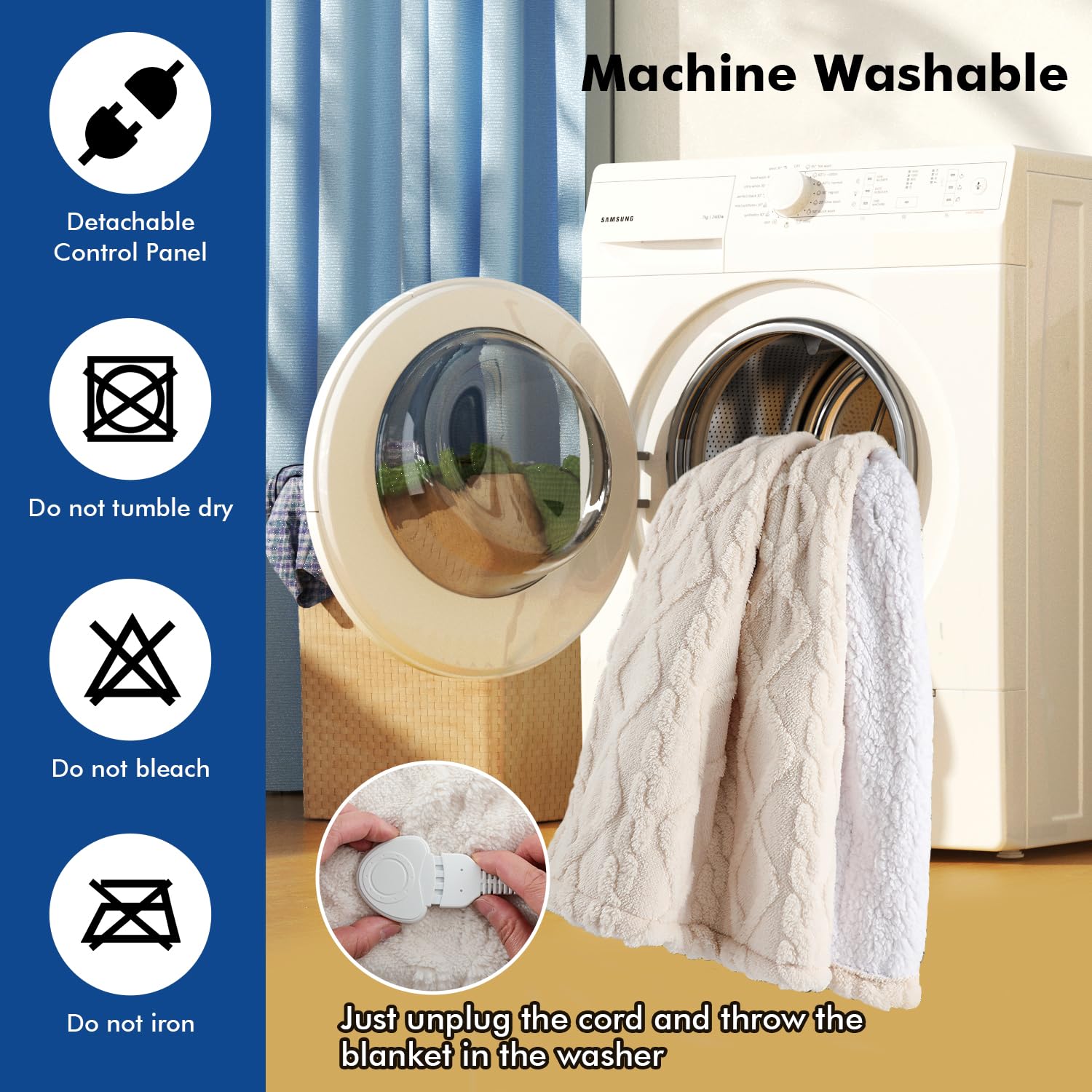 Manta Eléctrica Kmall, Manta Cálida con 5 Niveles de - Imagen 9