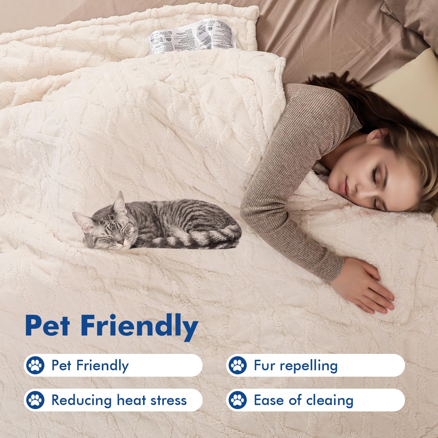 Manta Eléctrica Kmall, Manta Cálida con 5 Niveles de - Imagen 10