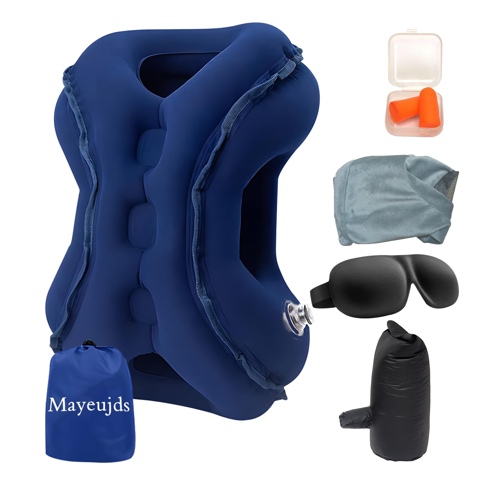 Almohada de Viaje Inflable Mayeujds | -Azul