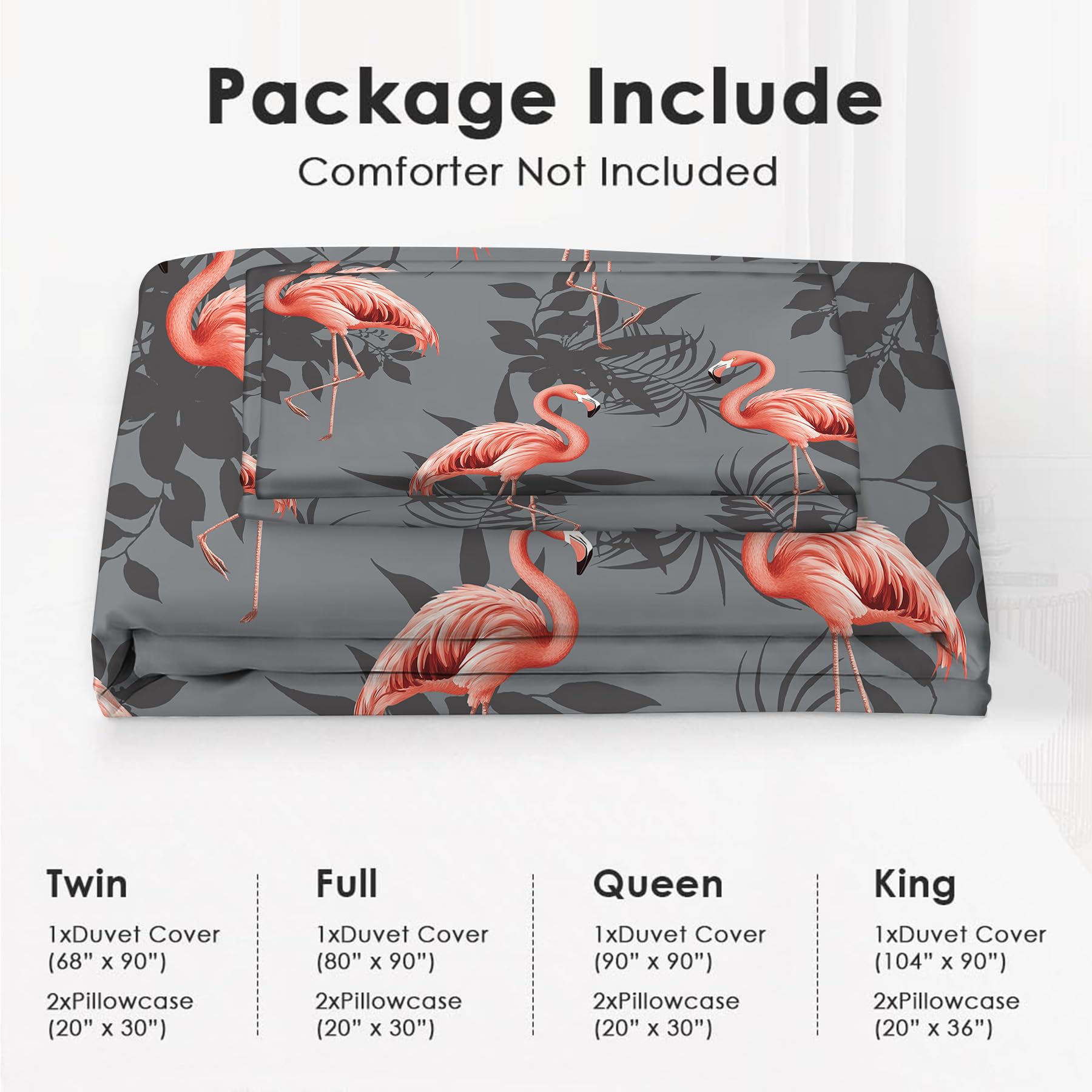 Juego de Ropa de Cama Flamenco Twin Queen King Full Size - Imagen 8