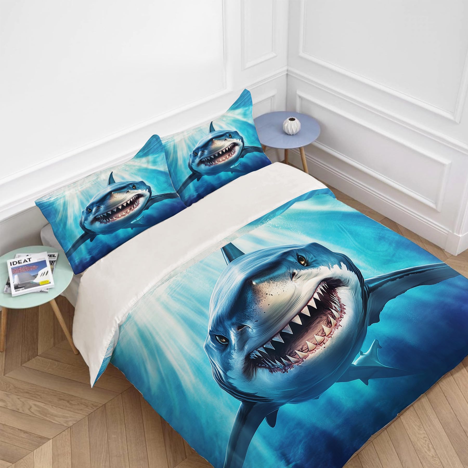 Set de Ropa de Cama de Tiburón para Cama Twin Queen King - Imagen 3