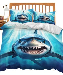 Set de Ropa de Cama de Tiburón para Cama Twin Queen King