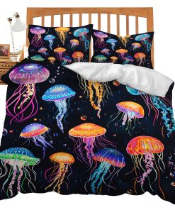 Set de Ropa de Cama con Medusas en Color Twin Queen King