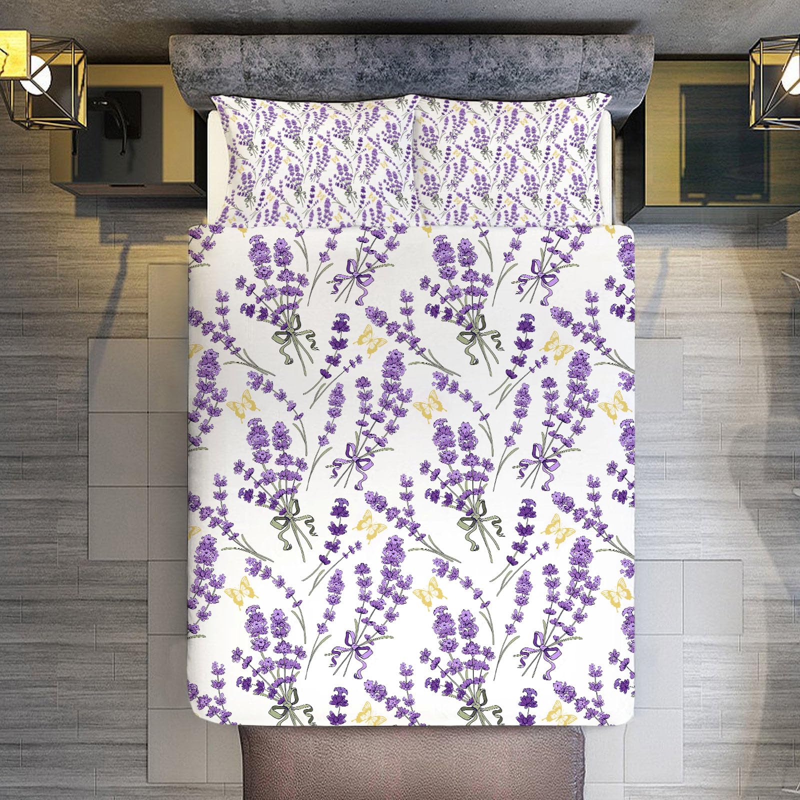 Juego de Ropa de Cama de Lavanda Twin Queen King Full Size - Imagen 4