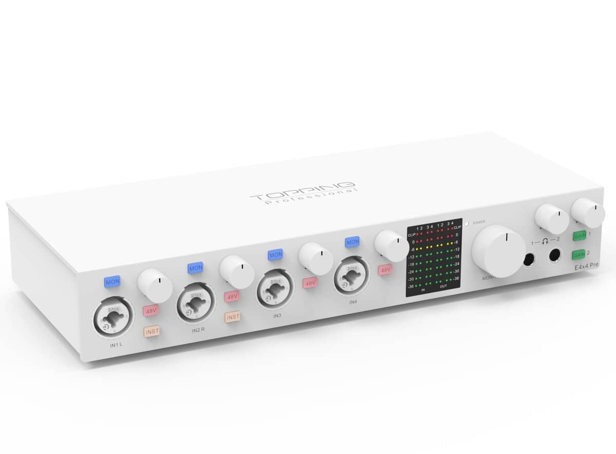 Interfaz de Audio USB TOPPING E4X4 Pre - -Blanco