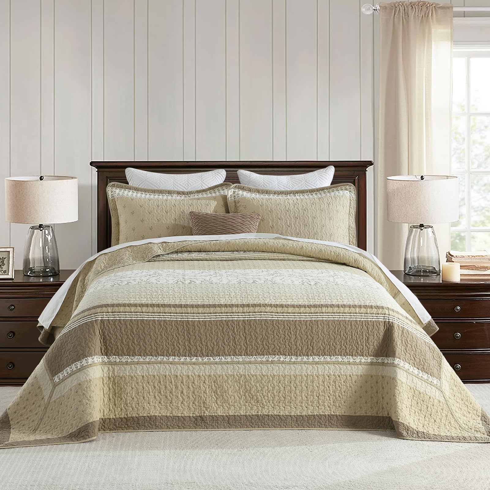 Colcha de Cama King Size Extra Grande de Algodón de - Imagen 3