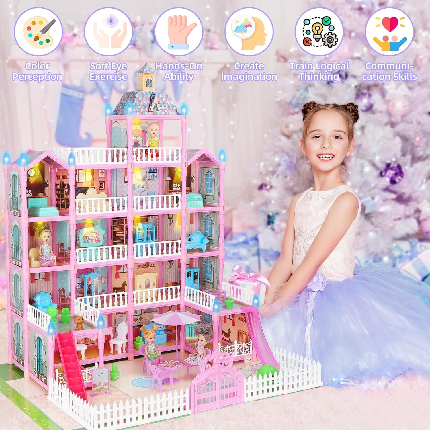 Casa de Muñecas - Casa de Muñecas 4-5 Años con Luces 5 - Imagen 6