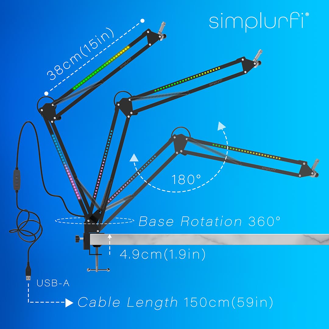 Brazo de Micrófono SIMPLURFI RGB, Soporte de Micrófono - Imagen 4