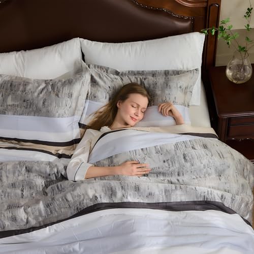 Juego de Edredón Queen VatinHK - Moderno Edredón Patchwork