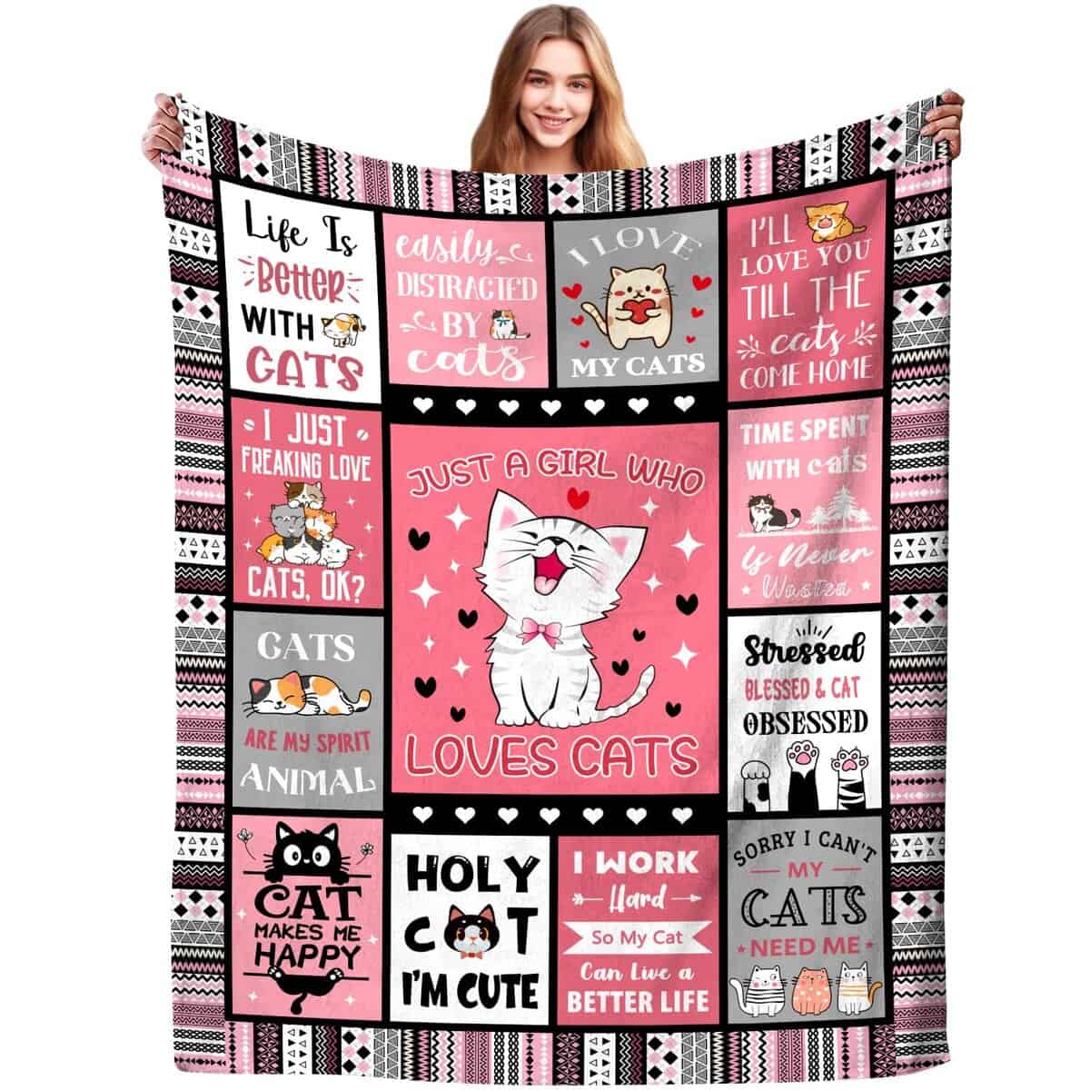 Manta de Gatos Regalos para Niñas Mujeres Regalos de Gatos