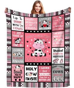 Manta de Regalos de Vaca para Niñas Mujeres Regalos de Vaca