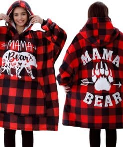 Remifa Regalos para Mamá de Hija Hijo, Mamá Oso Manta con