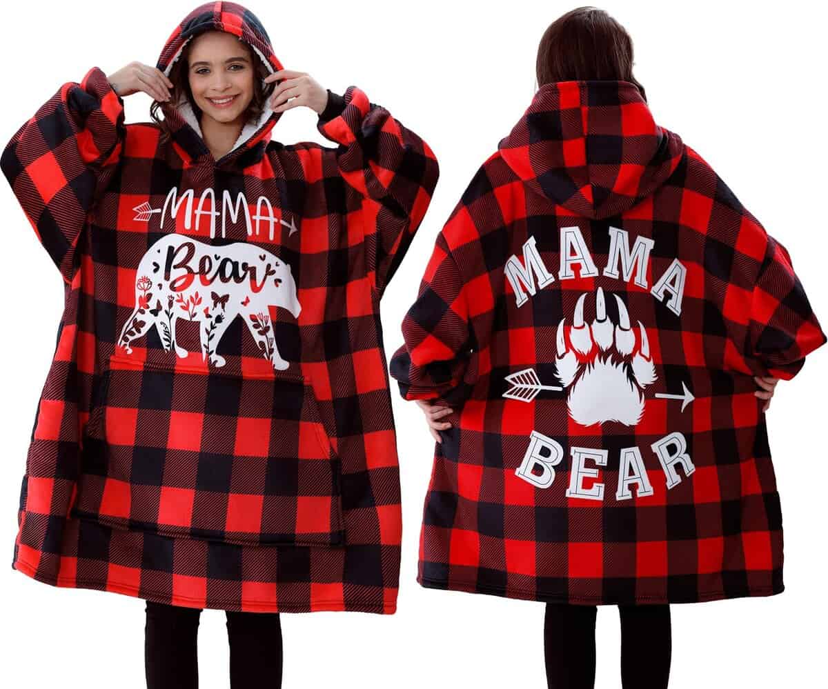 Remifa Regalos para Mamá de Hija Hijo, Mamá Oso Manta con