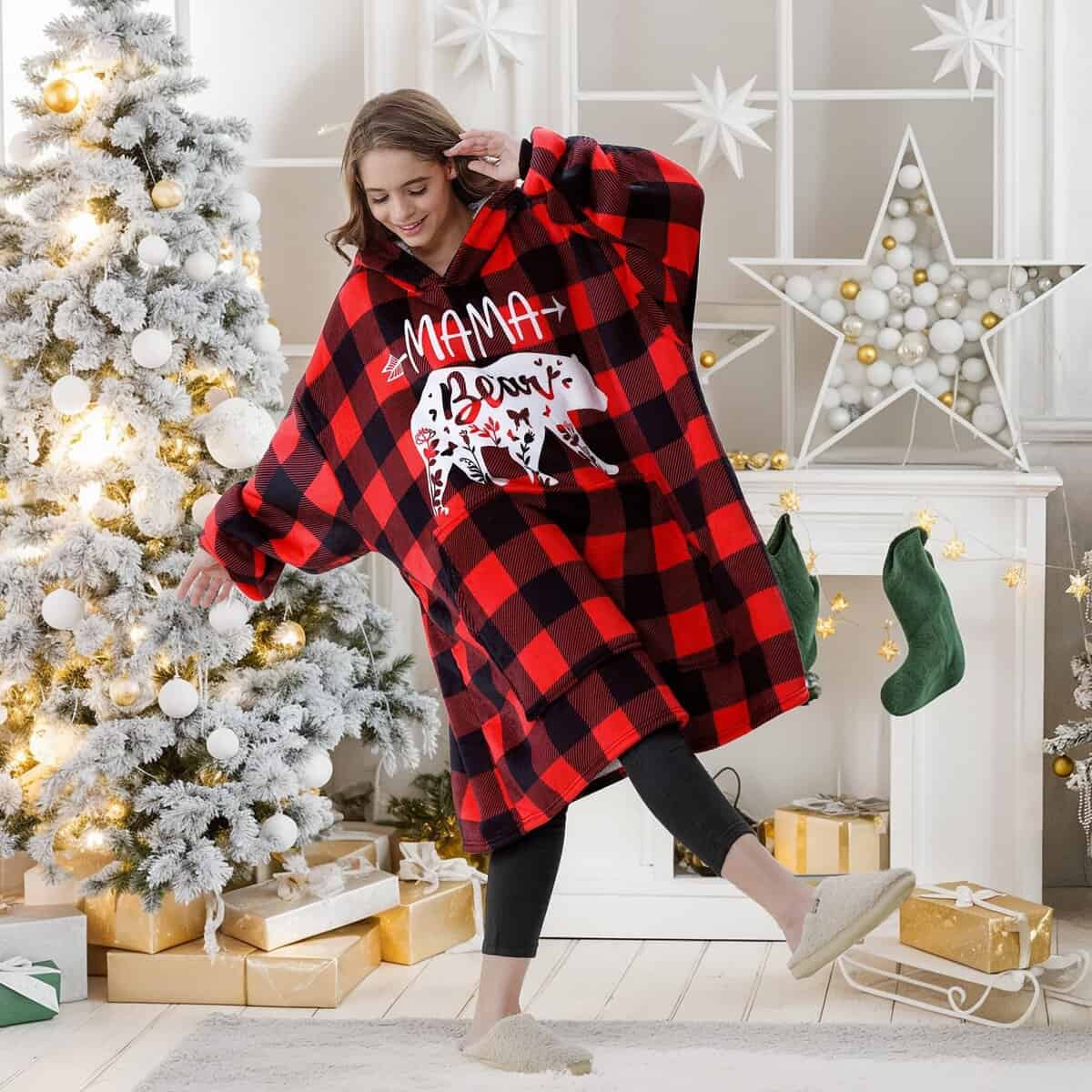 Remifa Regalos para Mamá de Hija Hijo, Mamá Oso Manta con - Imagen 9