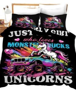 Juego de Cama Unicornios y Camiones Decoración de Unicornio