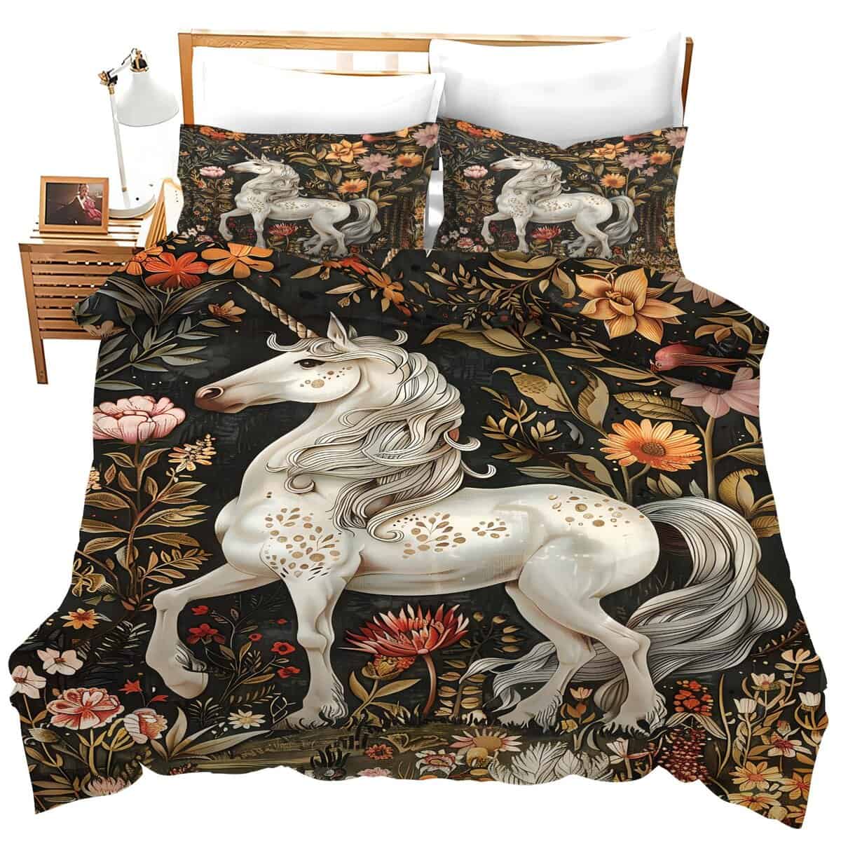 Juego de Ropa de Cama de Unicornios Cubierta de Edredón