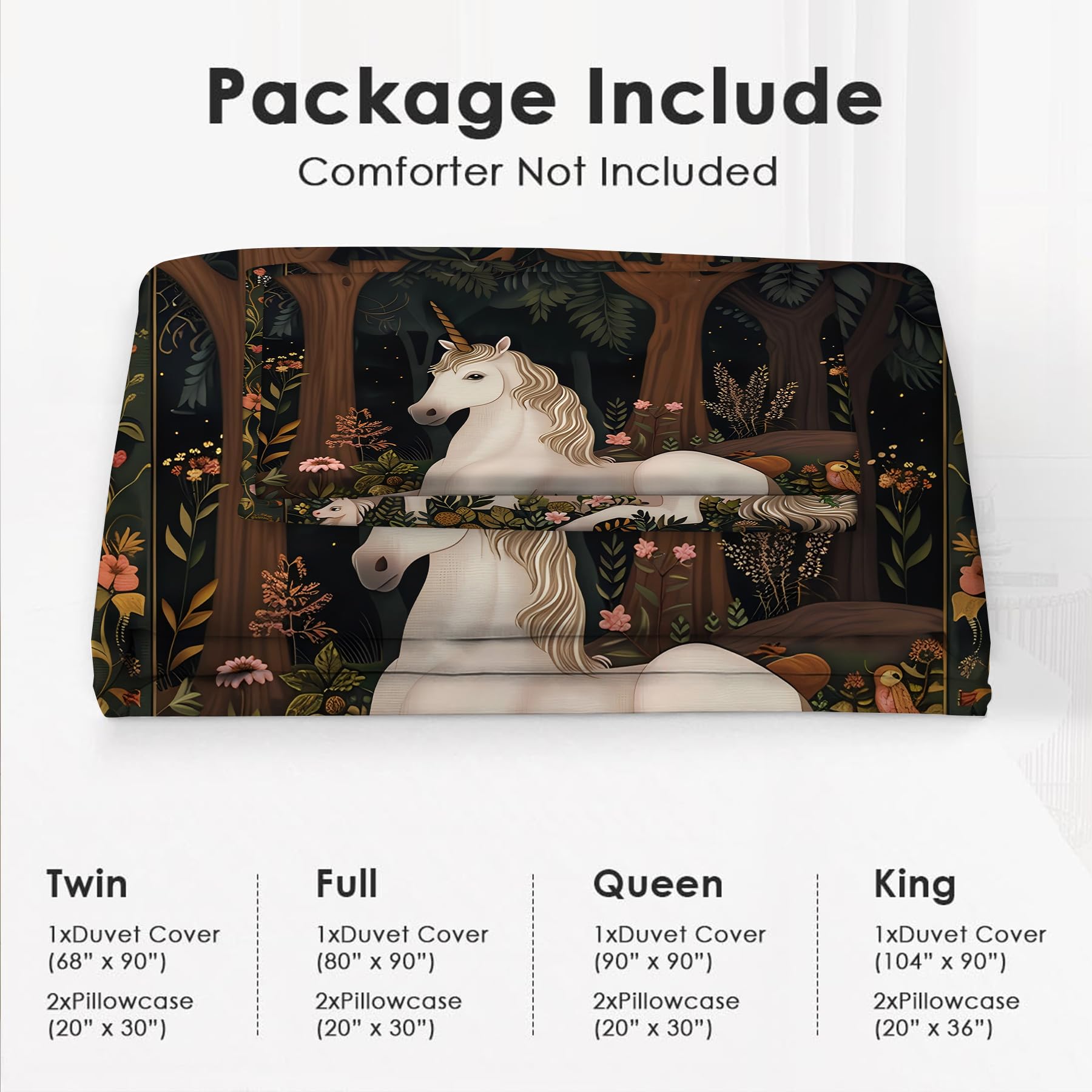 Set de Ropa de Cama de Unicornios Cubierta de Edredón - Imagen 7