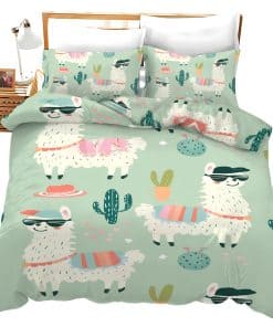 Set de Ropa de Cama de Alpacas Lindas Juego de Funda de