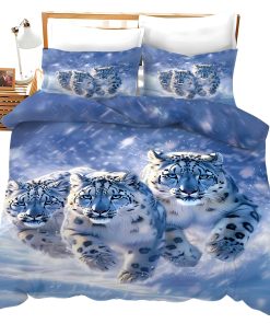 Juego de Ropa de Cama de Leopardo de Nieve SweetFox Juego
