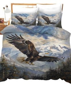 Juego de Ropa de Cama con Águila Calva Decorativa Cubierta