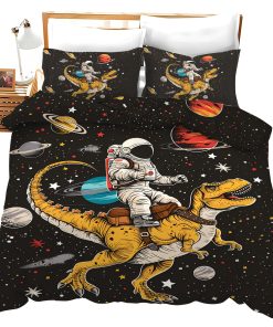 Juego de Ropa de Cama Astronauta Dinosaurio Decoración de