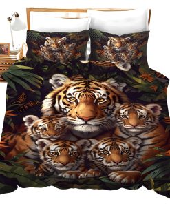 Juego de Ropa de Cama de Tigre - Juego de Funda de Edredón
