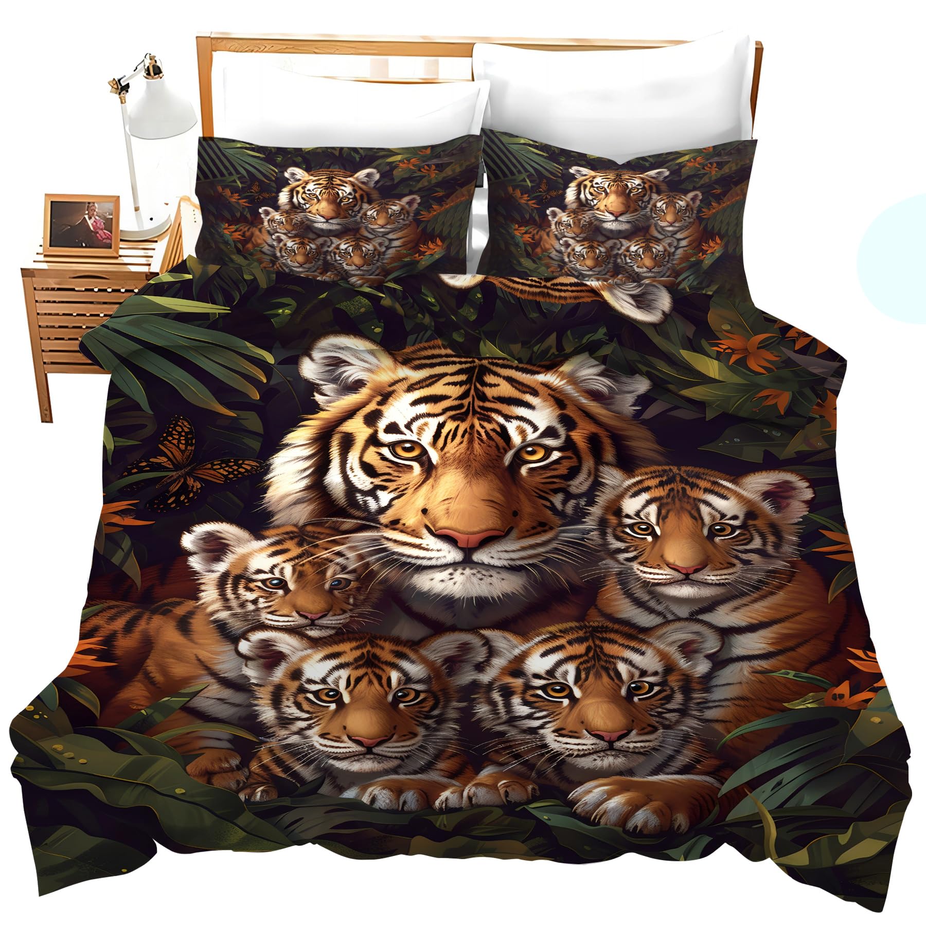 Juego de Ropa de Cama de Tigre - Juego de Funda de Edredón