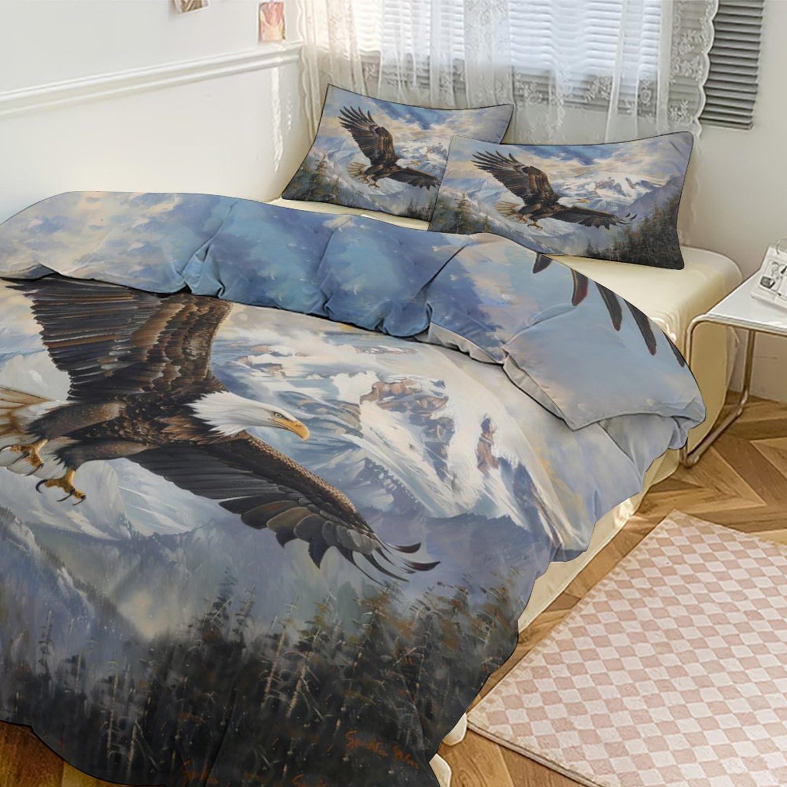 Juego de cama Águila Calva Juego de Cama Decorativa Duvet - Imagen 7