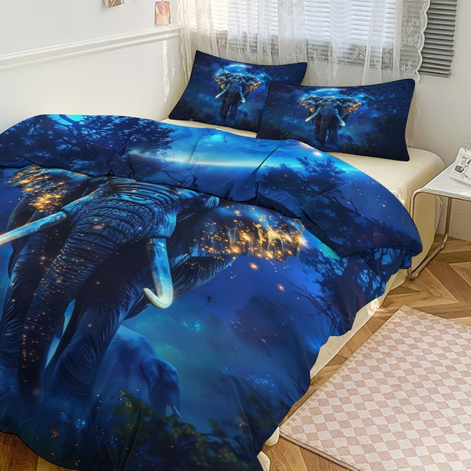 Set de Ropa de Cama de Elefante Juego de Funda de Edredón - Imagen 9